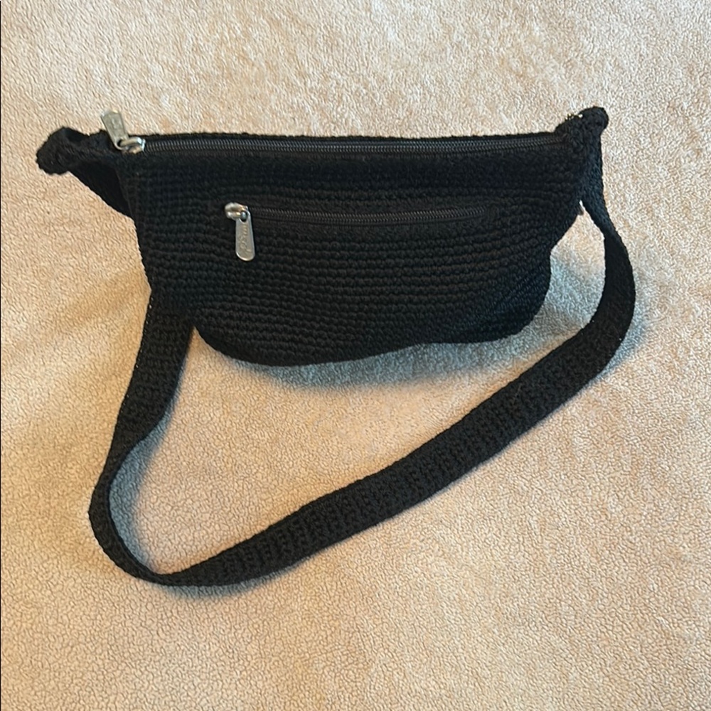 The Sak Black Crochet Shoulder Bag